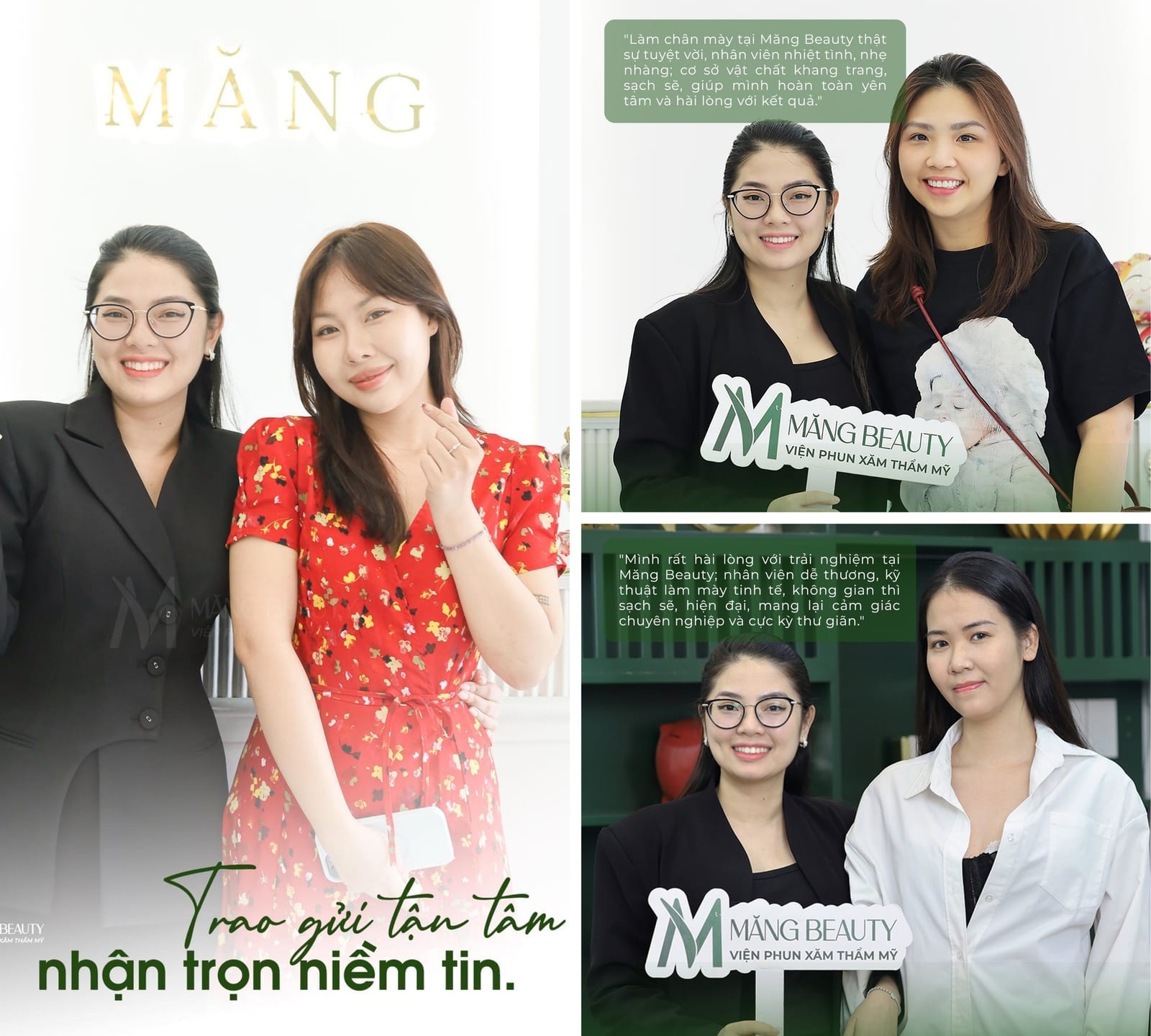 Khách hàng feedback sau khi trải nghiệm dịch vụ tại Măng Beauty
