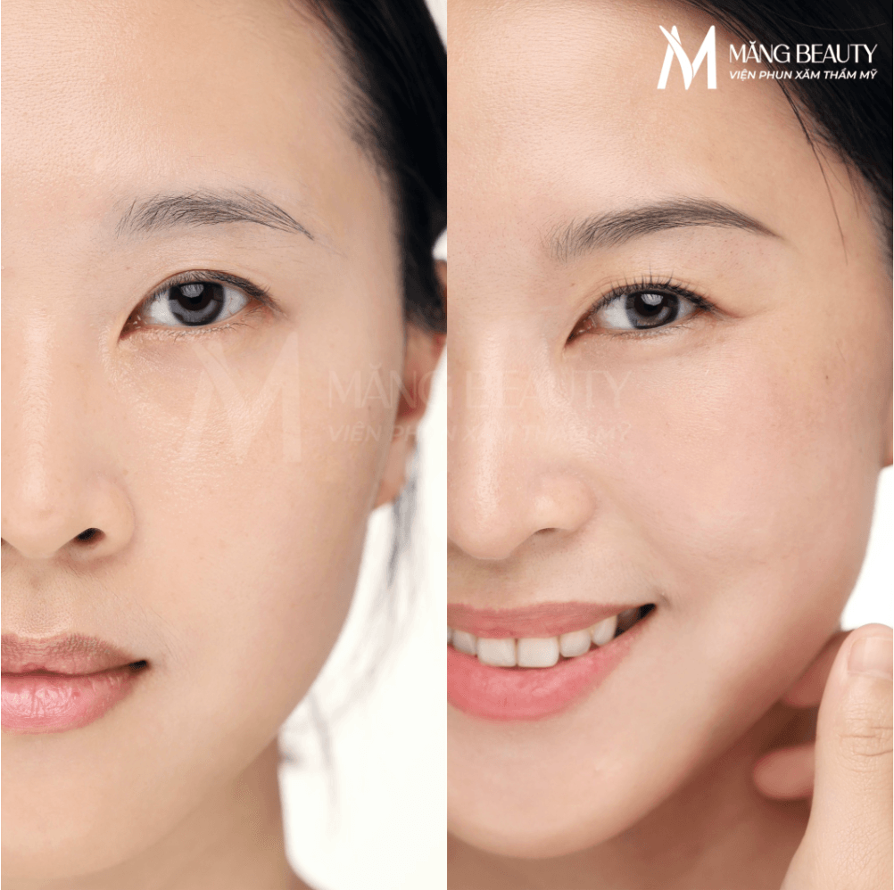 Dáng mày trăng non tự nhiên tại Măng Beauty
