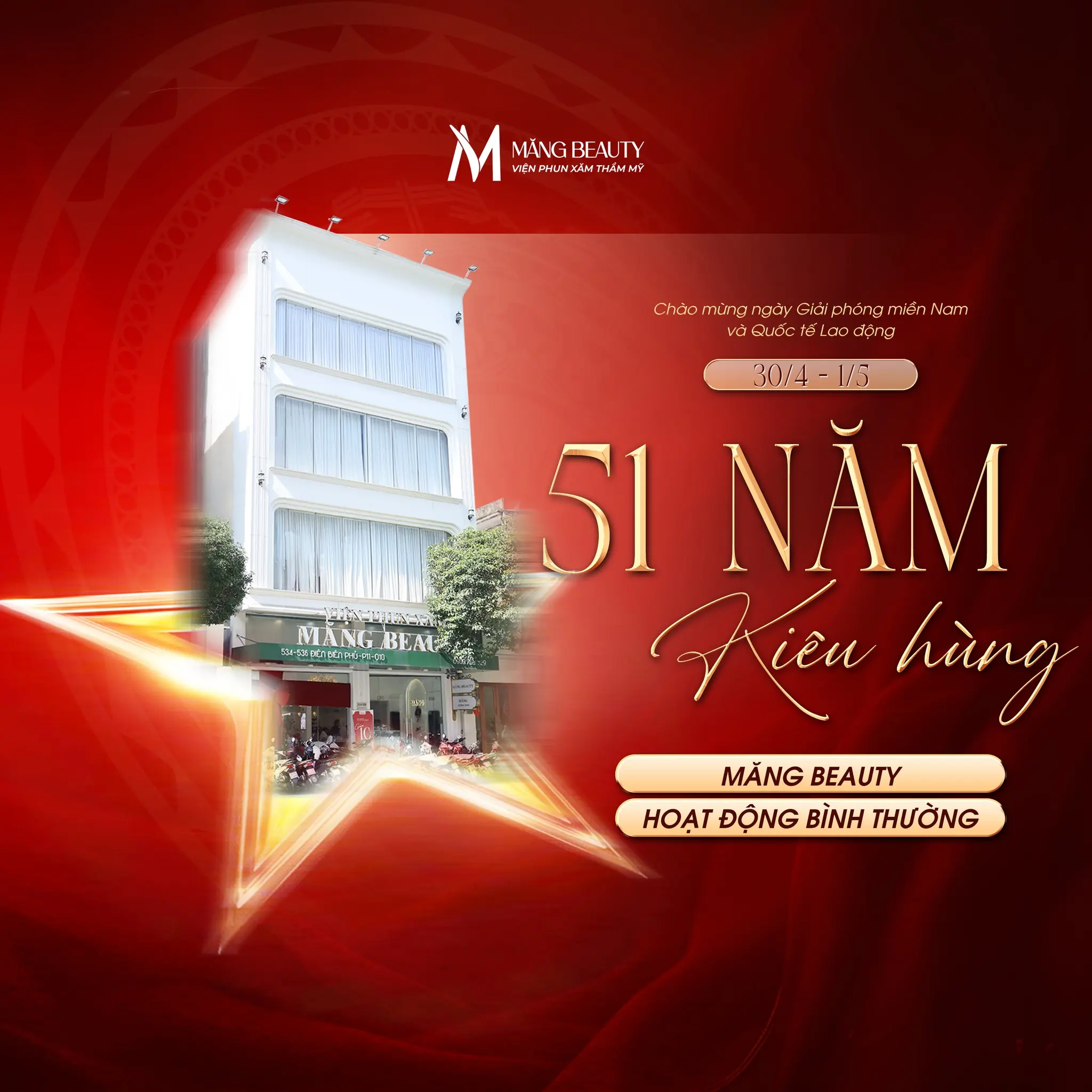 Măng Beauty ưu đãi lễ 30/4 – 1/5: Giảm 50% dịch vụ làm đẹp