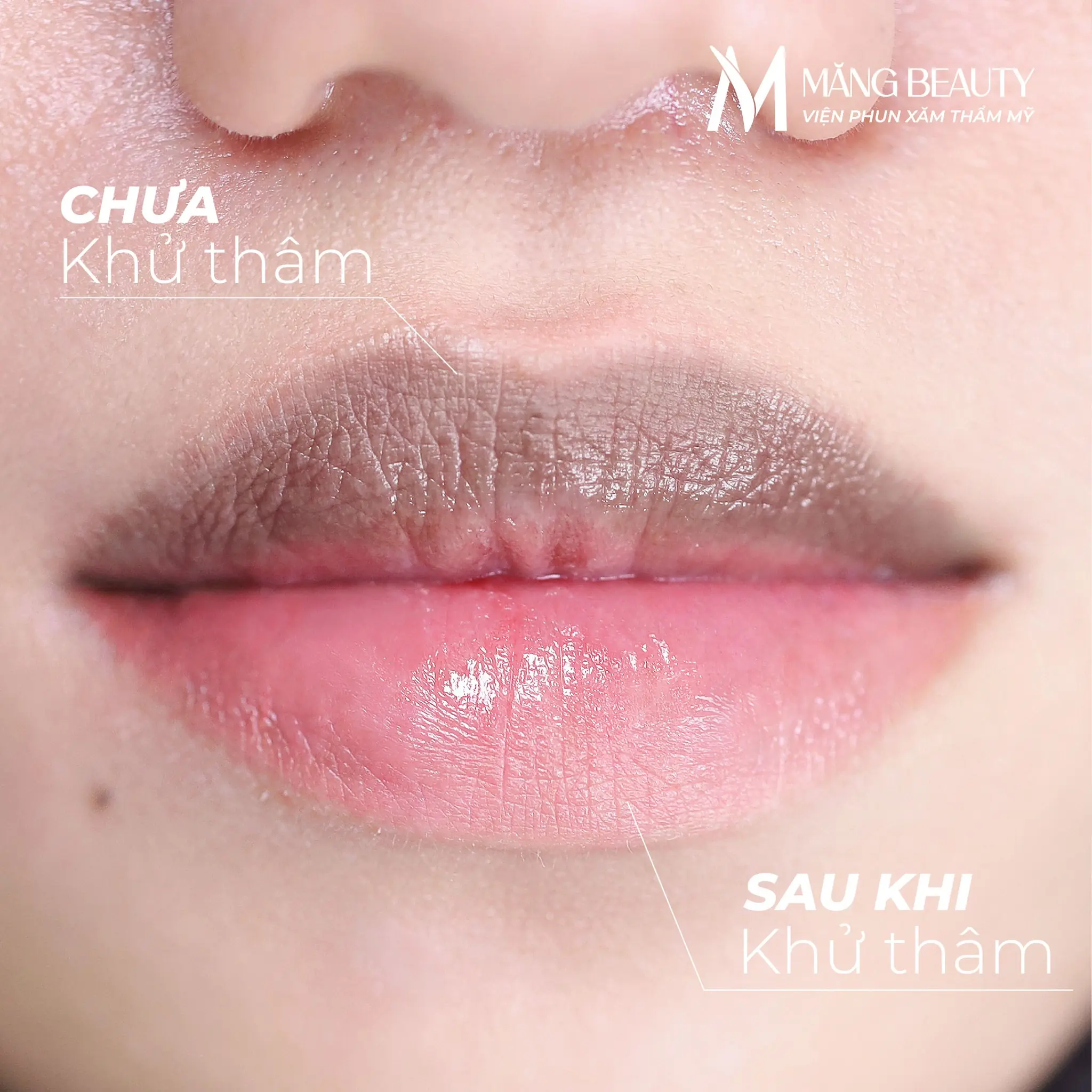 Quy trình thực hiện phun môi lên màu chuẩn tại Măng Beauty