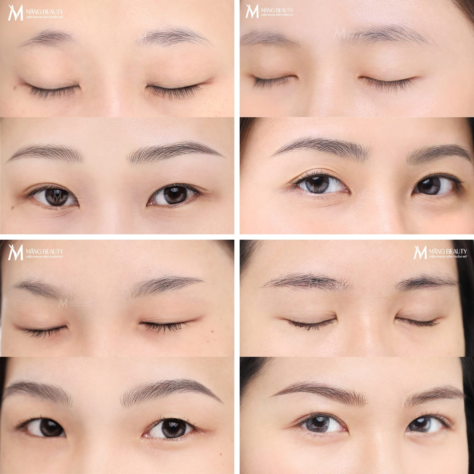 Hình ảnh khách hàng đã trải nghiệm dịch vụ chân mày sợi tại Măng Beauty
