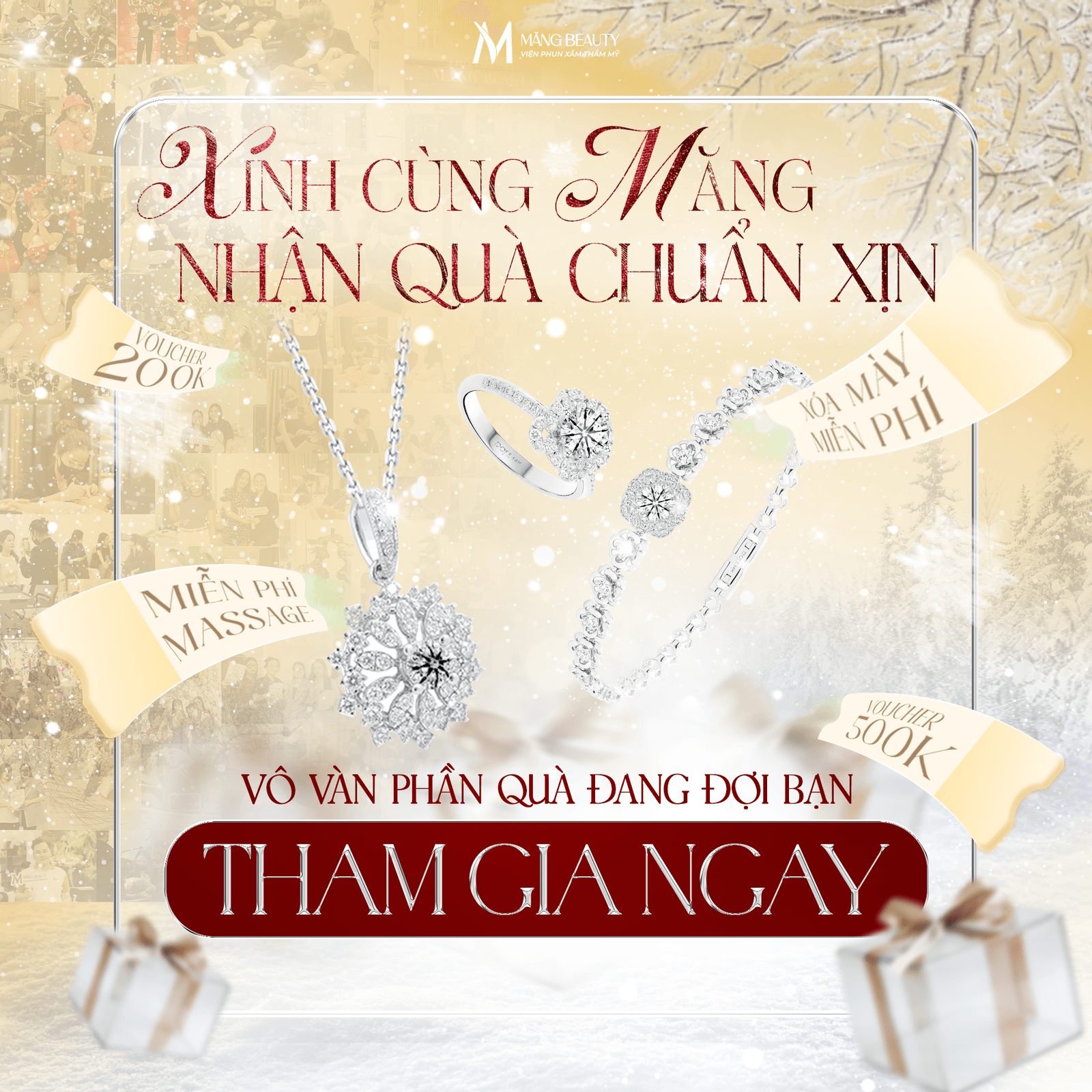 Xinh Cùng Măng – Nhận Quà Chuẩn Xịn: Chương trình bốc thăm trúng thưởng, đón Giáng Sinh 2025 tại Măng Beauty