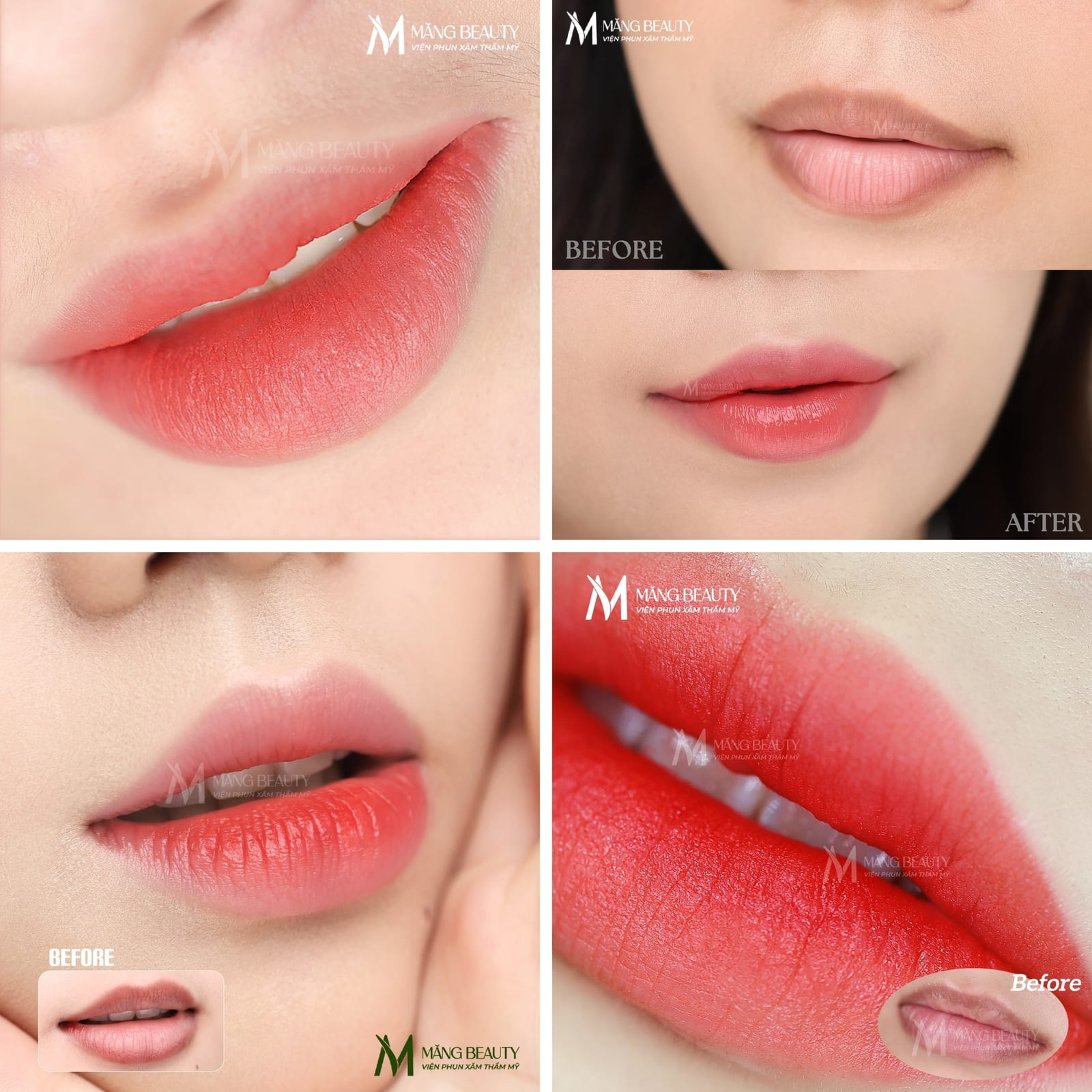 Hình ảnh thực tế môi khách hàng sau khi trải nghiệm dịch vụ Glossy Collagen Lips