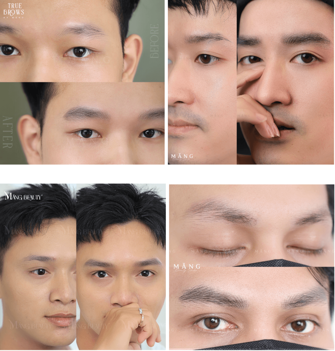 Hình ảnh phun mày nam thực tế tại Măng Beauty