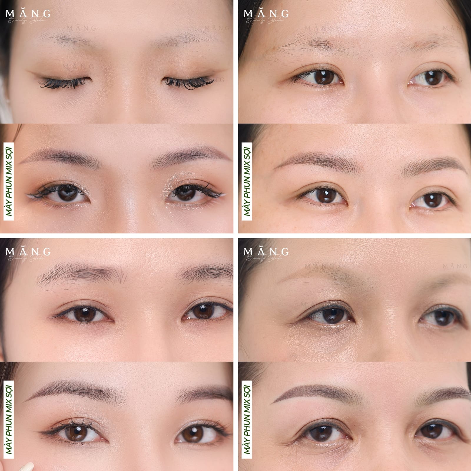 Hình ảnh khách hàng sau khi thực hiện chân mày Magic Mix Sandy tại Măng Beauty