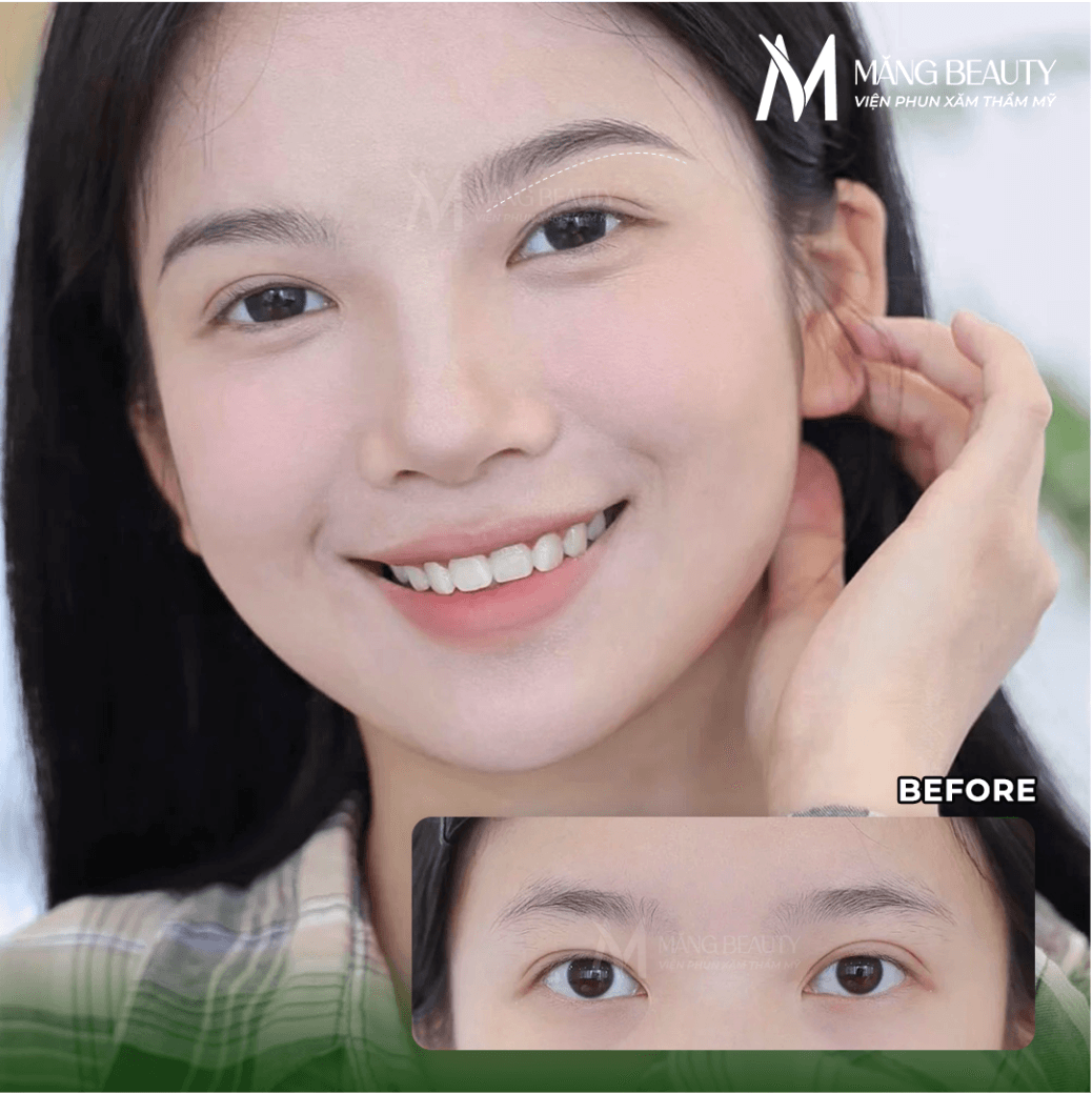 Chân mày dáng cong, mảnh mô phỏng hình ảnh vầng trăng khuyết