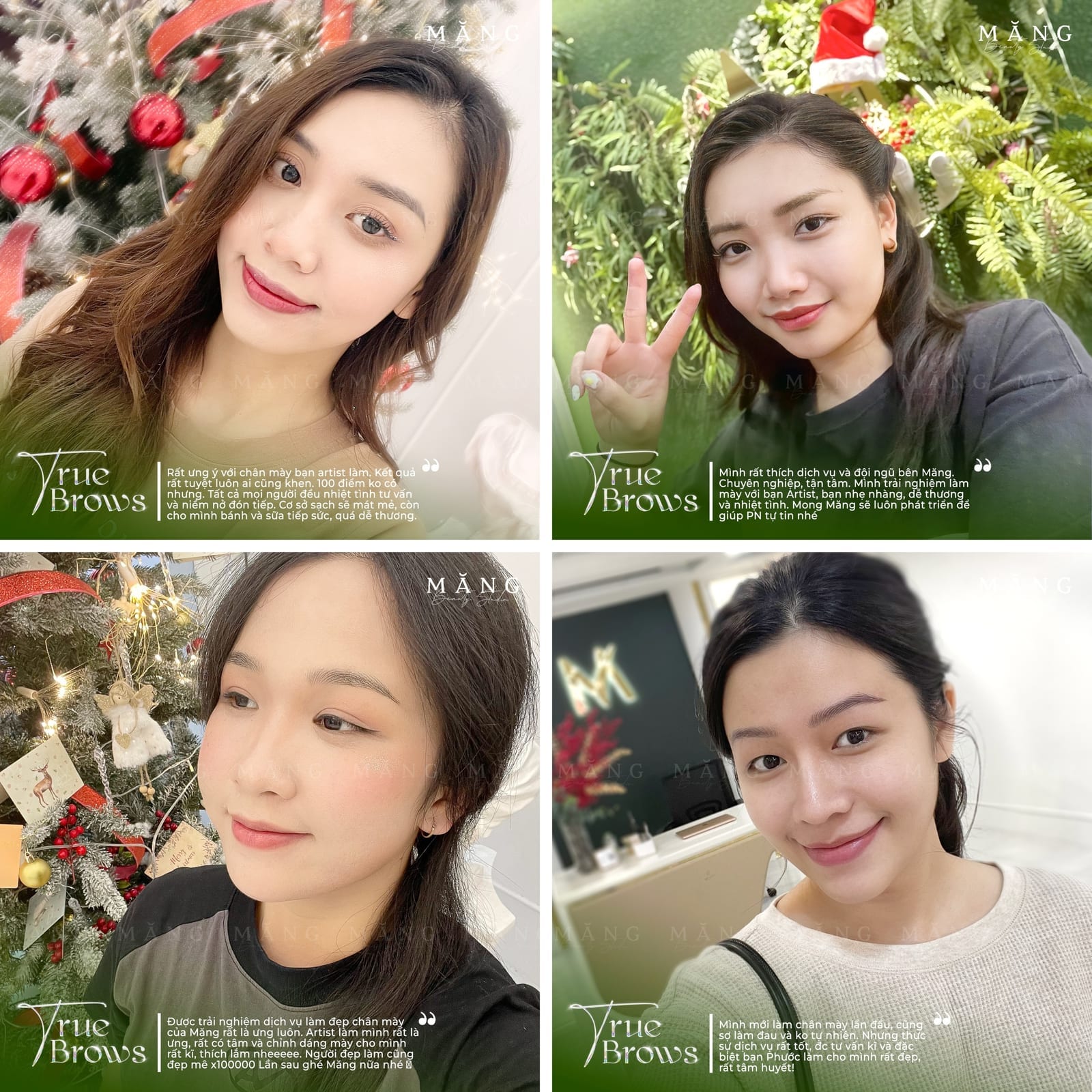 Feedback chân thật từ khách hàng đã trải nghiệm True Brows tại Măng Beauty