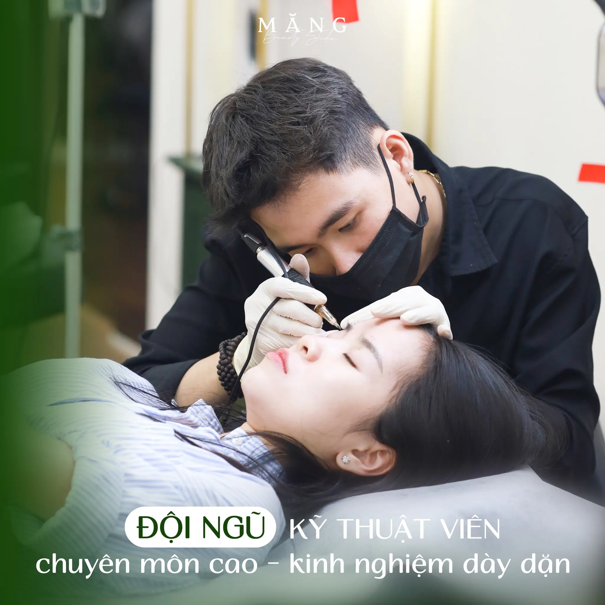 Quy trình phun mí chuẩn tại Măng Beauty
